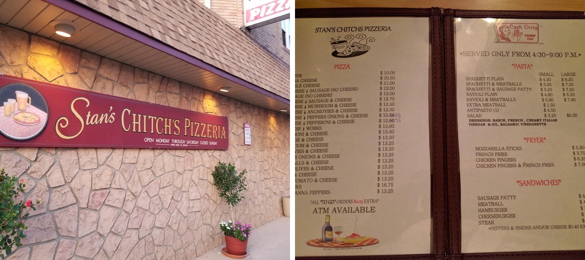 Stan's Chitch's Cafe Menu